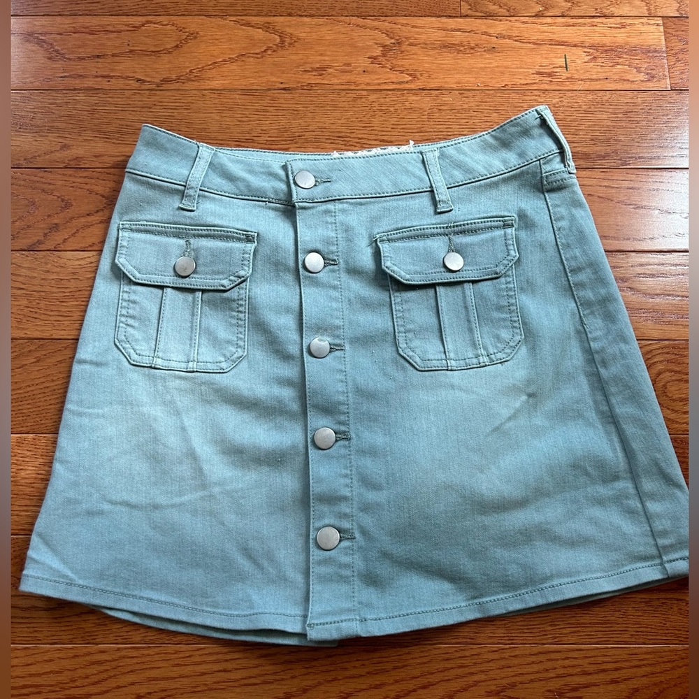 Altered State Button Down Jean Skirt
